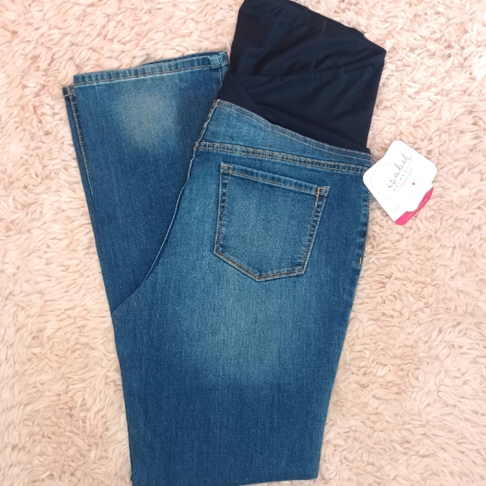 ISABEL MATERNITY Bootcut Crossover Panel Maternity Pants *Super Stretchy